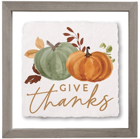 Floating Art Square-Give Thanks Pumpkins (10" x 10")