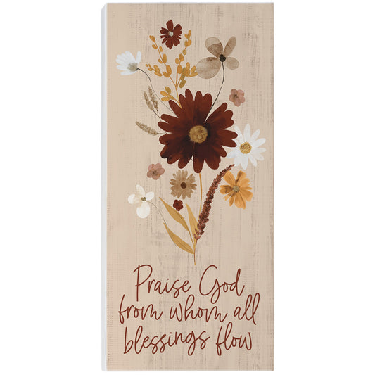 Inspire Board-Praise God/Fall Flowers (12" x 5.5")