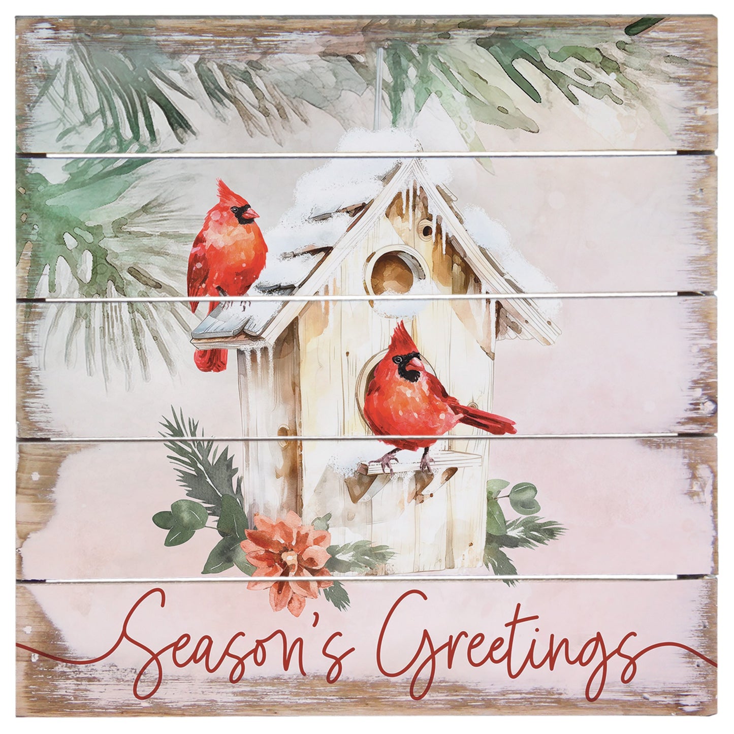Petite Pallet-Season's Greetings Cardinal (8" x 8")