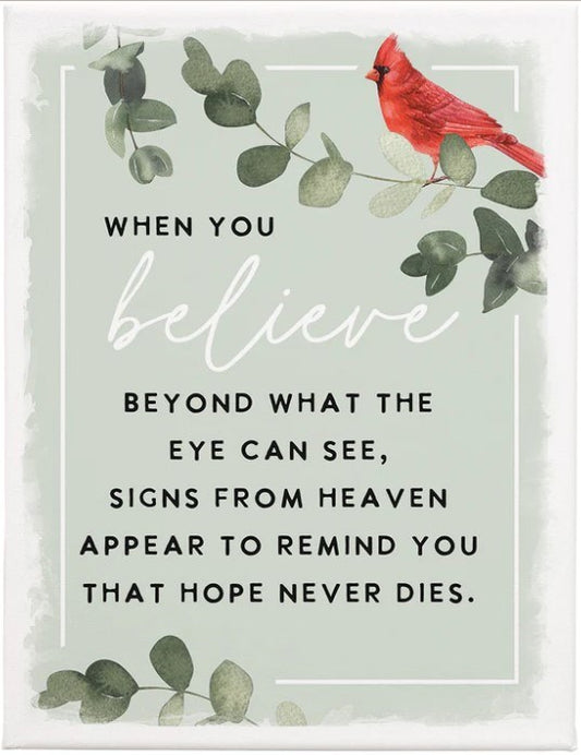 Wrapped Canvas-When You Believe (12" x 9")