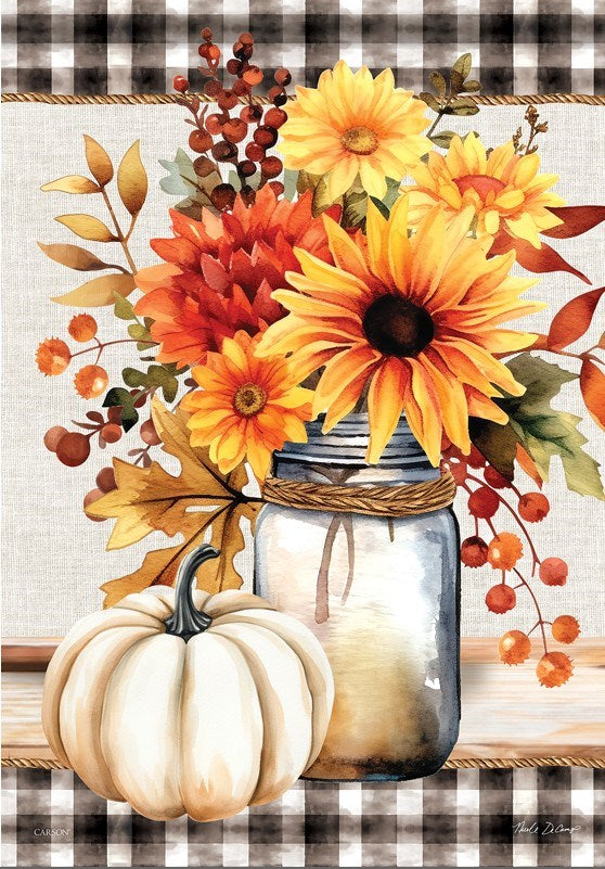 Flag-Garden-Durasoft-Fall Floral Jar (12.5" x 18")