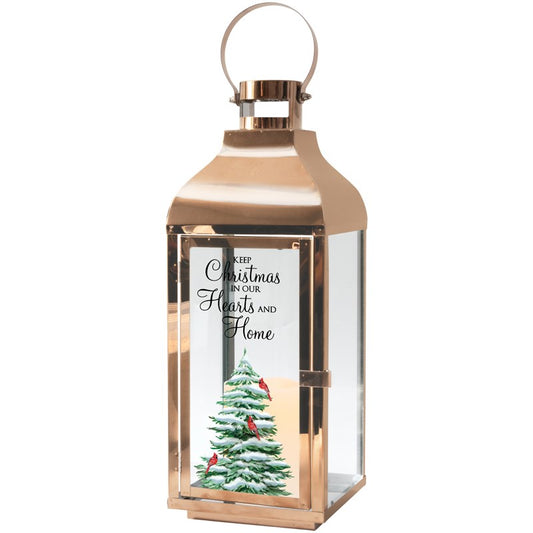 Lantern w/Flameless LED Candle & Timer-Hearts And Home (17" x 5.5" x 5.5")