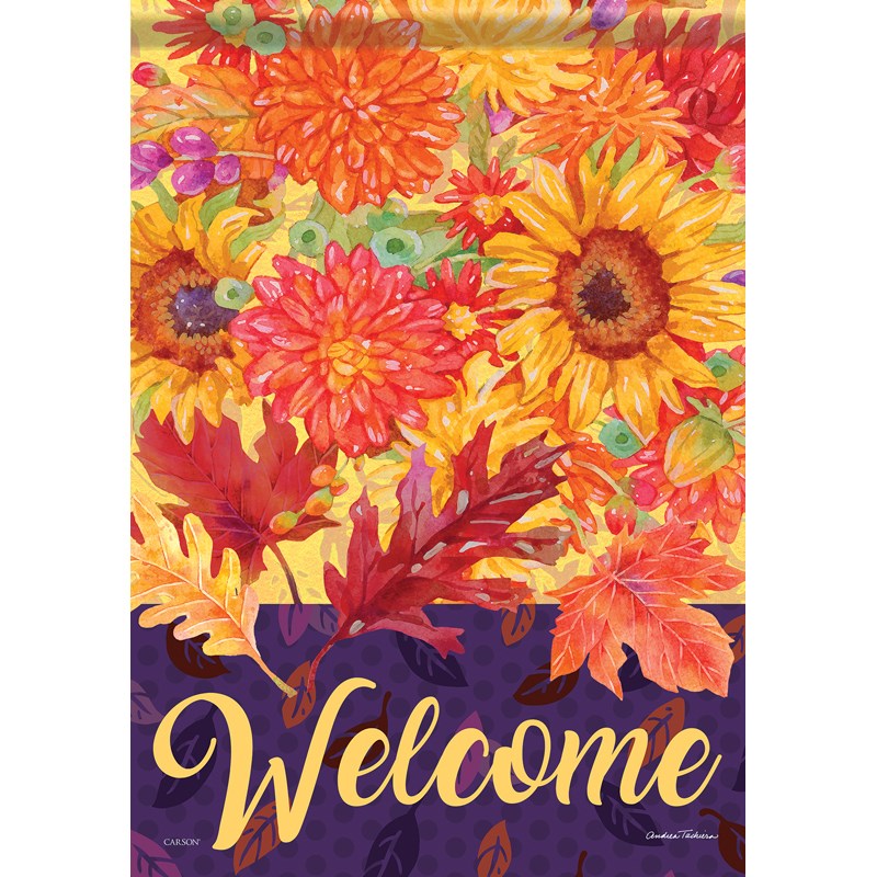 Flag-Garden-Durasoft-Bouquet Welcome (12.5" x 18")