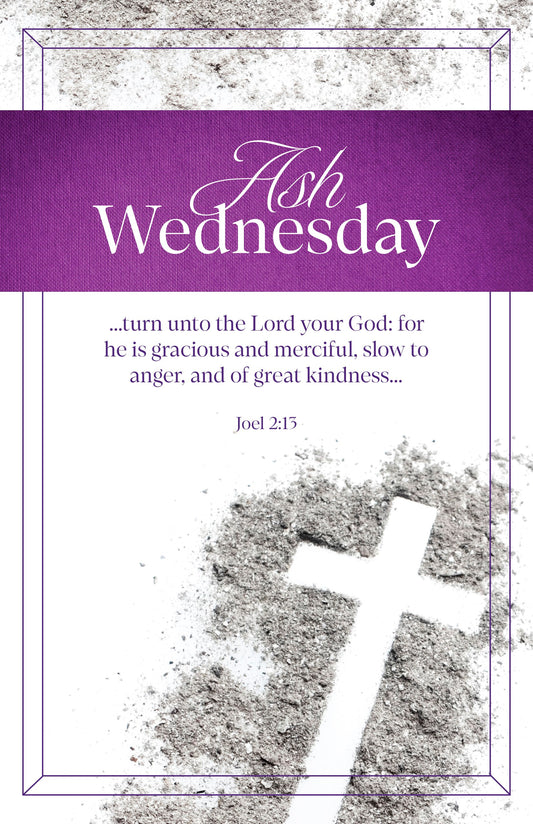 Bulletin-Ash Wednesday: For He Is Gracious (Pack Of 100)