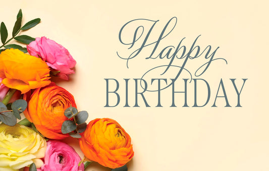 Postcard-Happy Birthday Flowers (Pack Of 25)