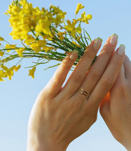 Ring-Eden Merry-Double Cross-Gold (Size 10)