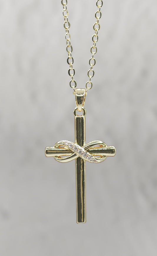 Necklace-Eden Merry-Infinity Cross-Gold