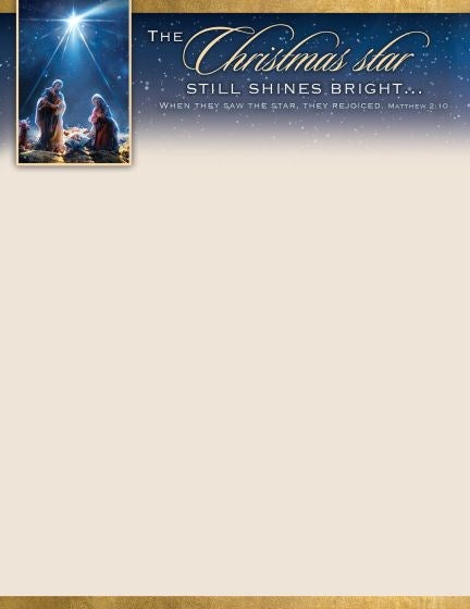 Letterhead-The Christmas Star Still Shines Bright (Matthew 2:10  KJV) (Pack Of 100)