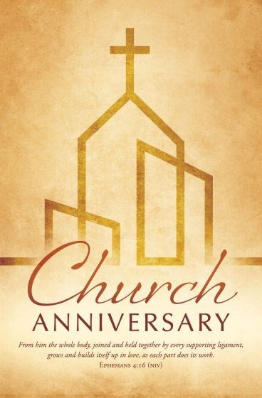 Bulletin-Church Anniversary (Ephesians 4:16  NIV) (Pack Of 100)