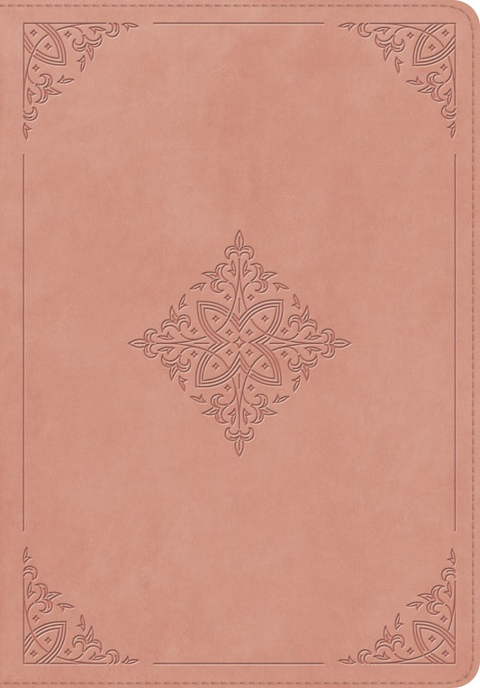 ESV Giant Print Bible (RL)-Blush Rose  Fleur-de-lis Design Trutone