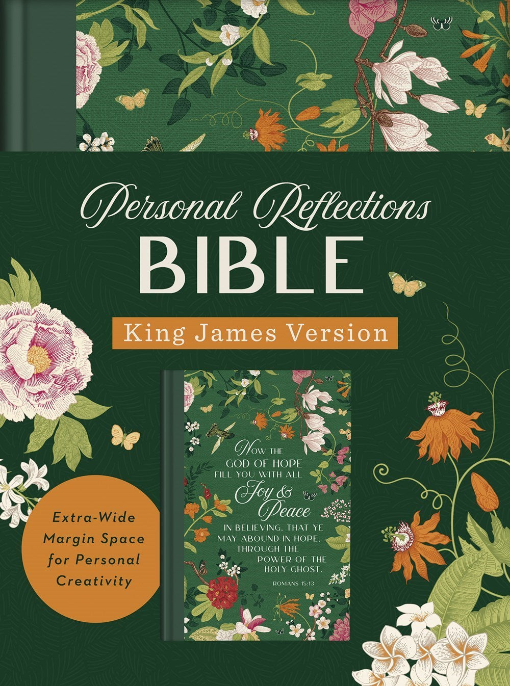 KJV Personal Reflections Bible-Green Floral DiCarta