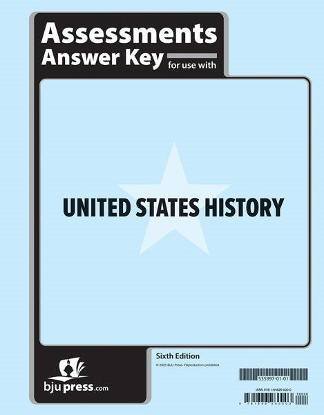 United States History Assessments Answer Key (6th Edition) (#535997)