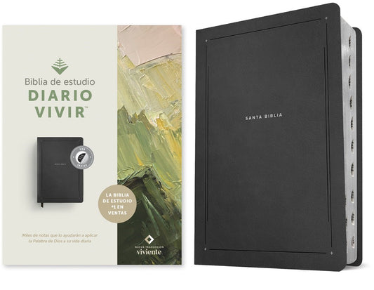 NTV Biblia de Estudio del Diario Vivir (Life Application Study Bible)-Black LeatherLike Indexed