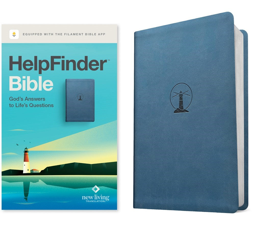 NLT HelpFinder Bible  Filament Enabled-Harbor Blue LeatherLike