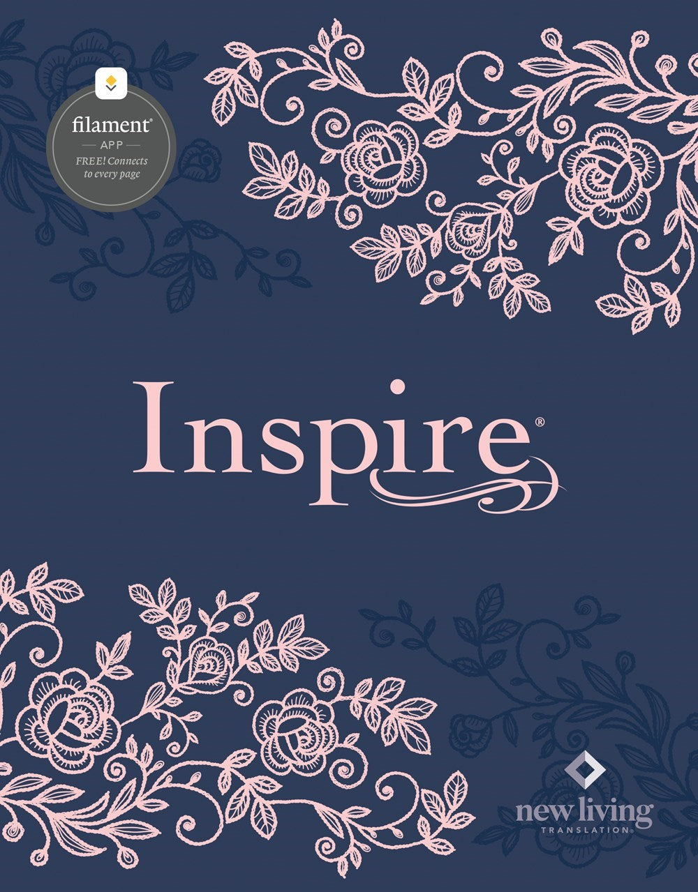NLT Inspire Bible  Filament Enabled-Navy Hardcover LeatherLike