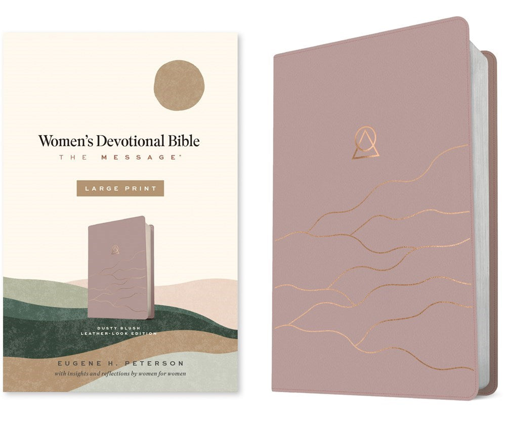 The Message Women's Devotional Bible/Large Print-Dusty Blush Leather-Look