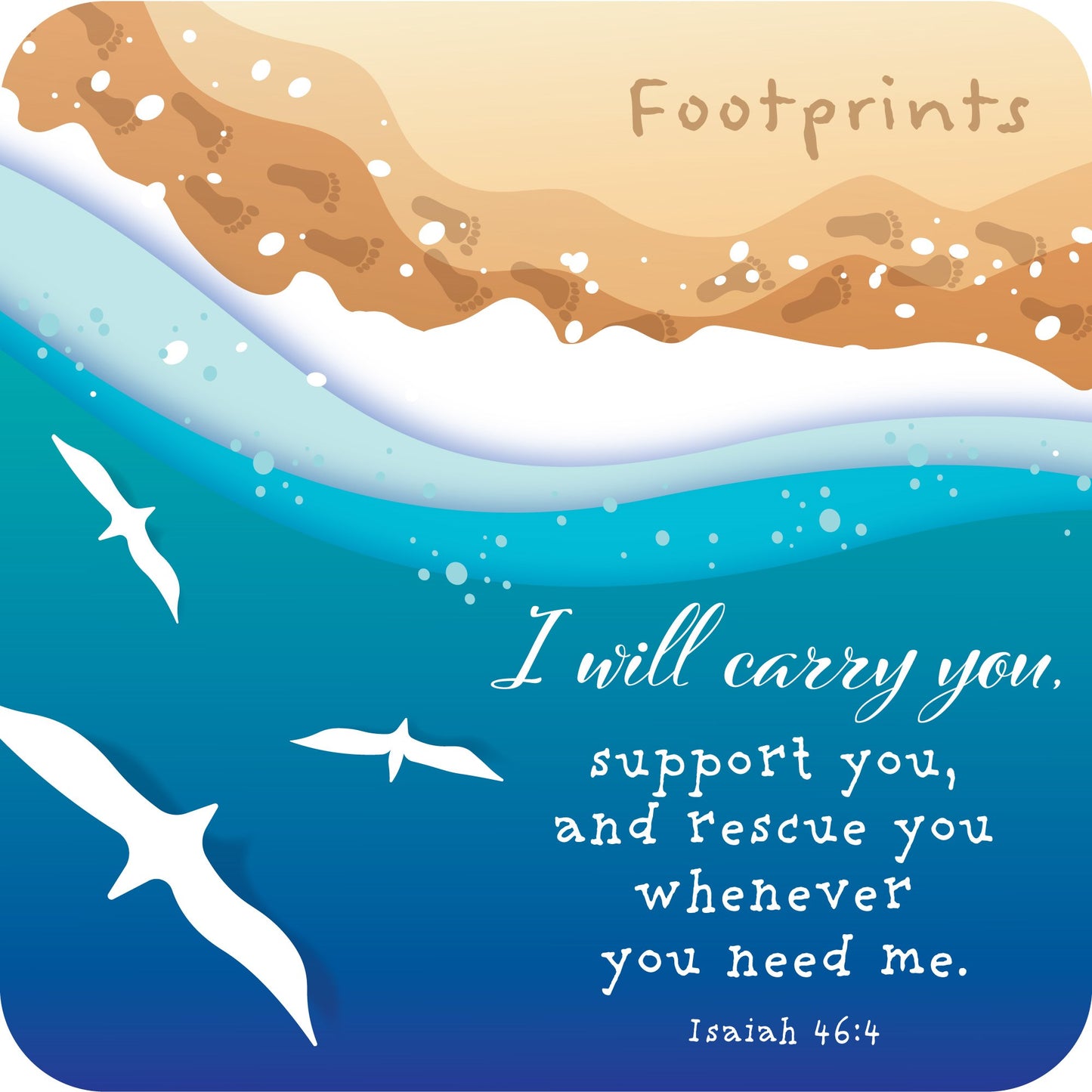 Coaster-Footprints (Pack of 6 for individual sale)