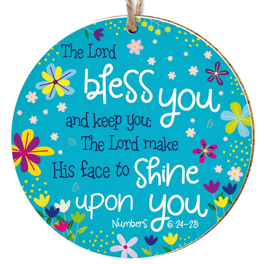 Ornament-Bless You Teal  Ceramic (4"")