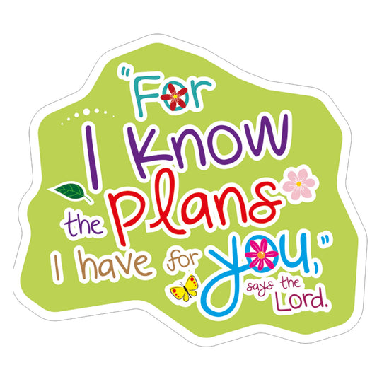 Sticker-I know the plans  vinyl (3x3"")  pack of 6 for individual sale