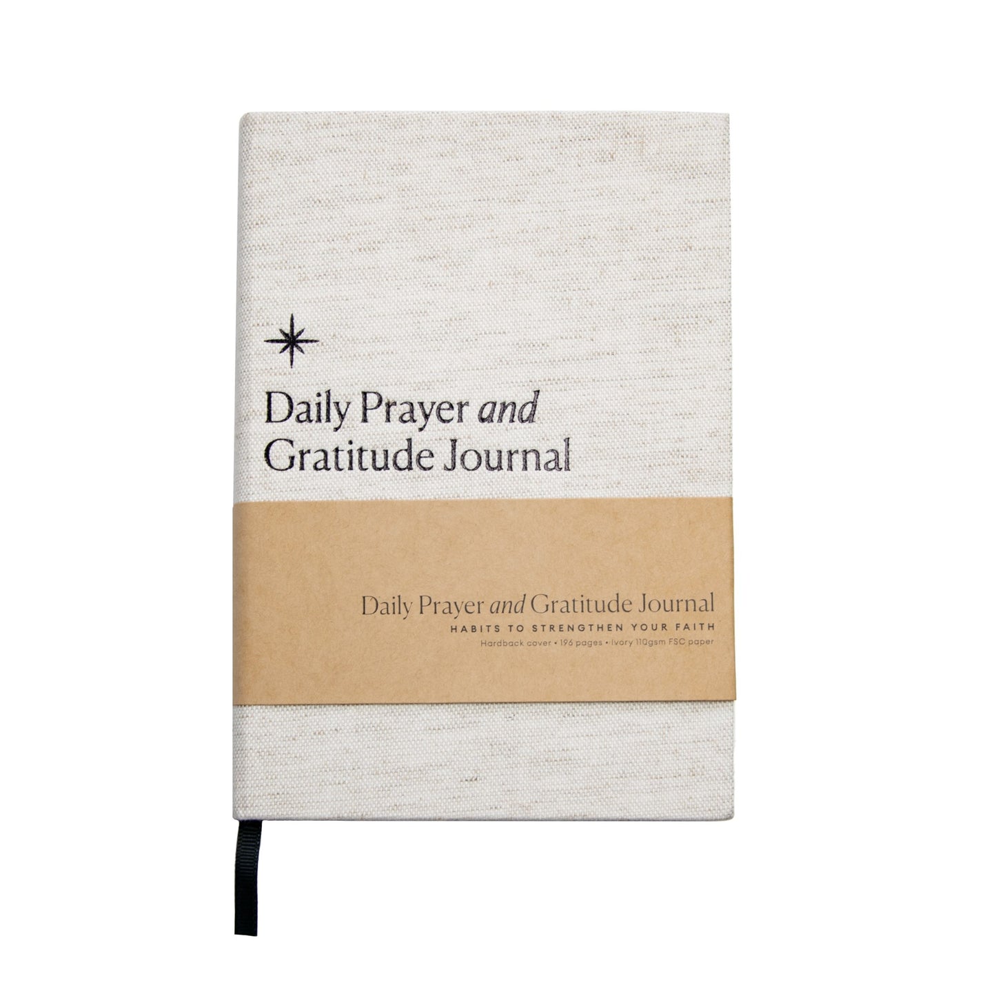 Daily Prayer And Gratitude Journal-White/Cream Cloth Over Board