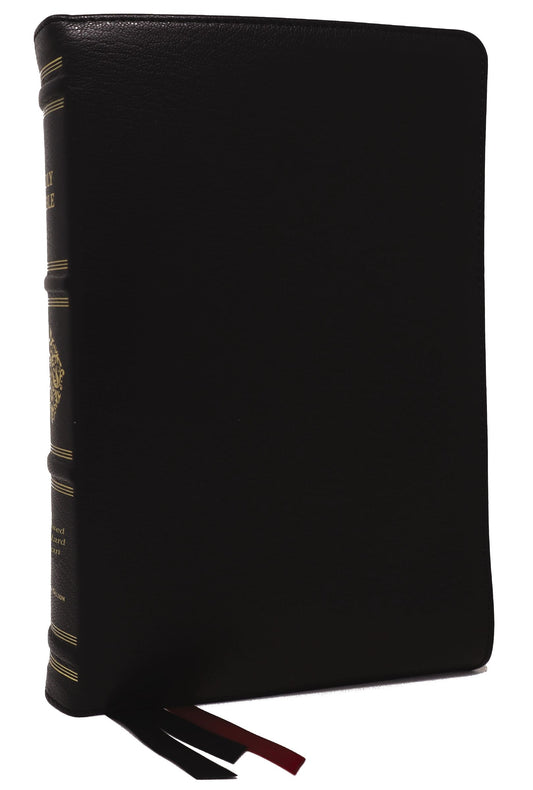 RSV Personal Size Bible With Cross References (Premier Collection) (Sovereign Collection)-Black Premium Goatskin Leather