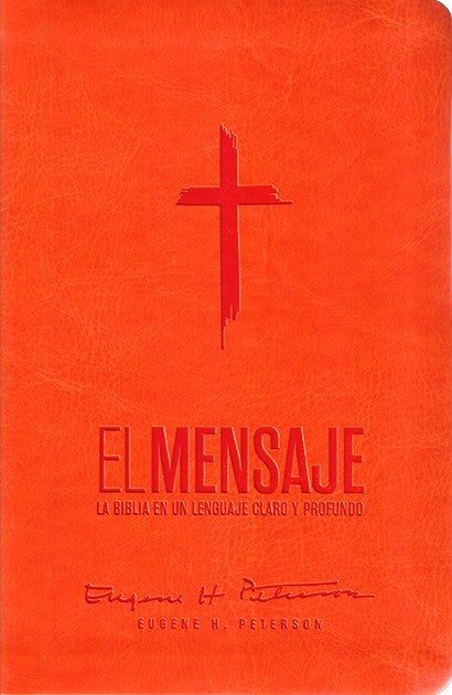 Biblia El Mensaje (The Message Bible)-Orange Imitation Leather
