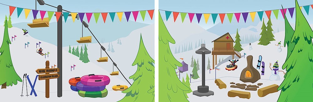 VBS-Snowball Mountain Challenge: Decorating Mural Extension (6 Panels To Tile 6' x 18') (2026)