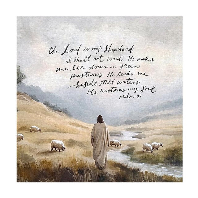 Wall Art-Psalm 23-Premier Canvas (16" x 16")