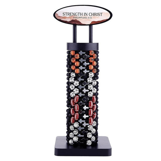 Bracelet-Phillipians/Sports Filled Display (4 Asst.) (24 Pcs)