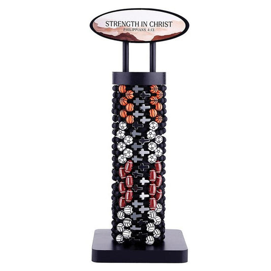 Bracelet-Phillipians/Sports Filled Display (4 Asst.) (24 Pcs)