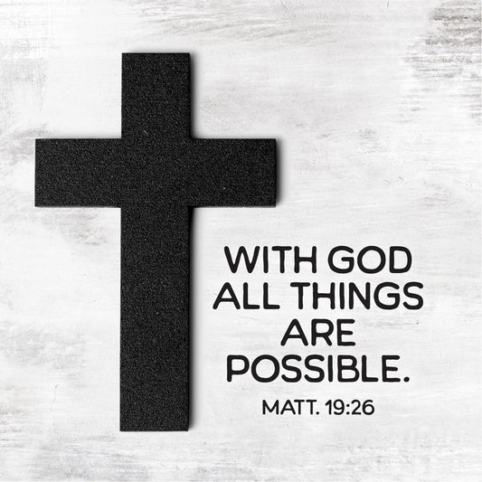 Plaque-With God All Things Are Possible w/Magnetic Back