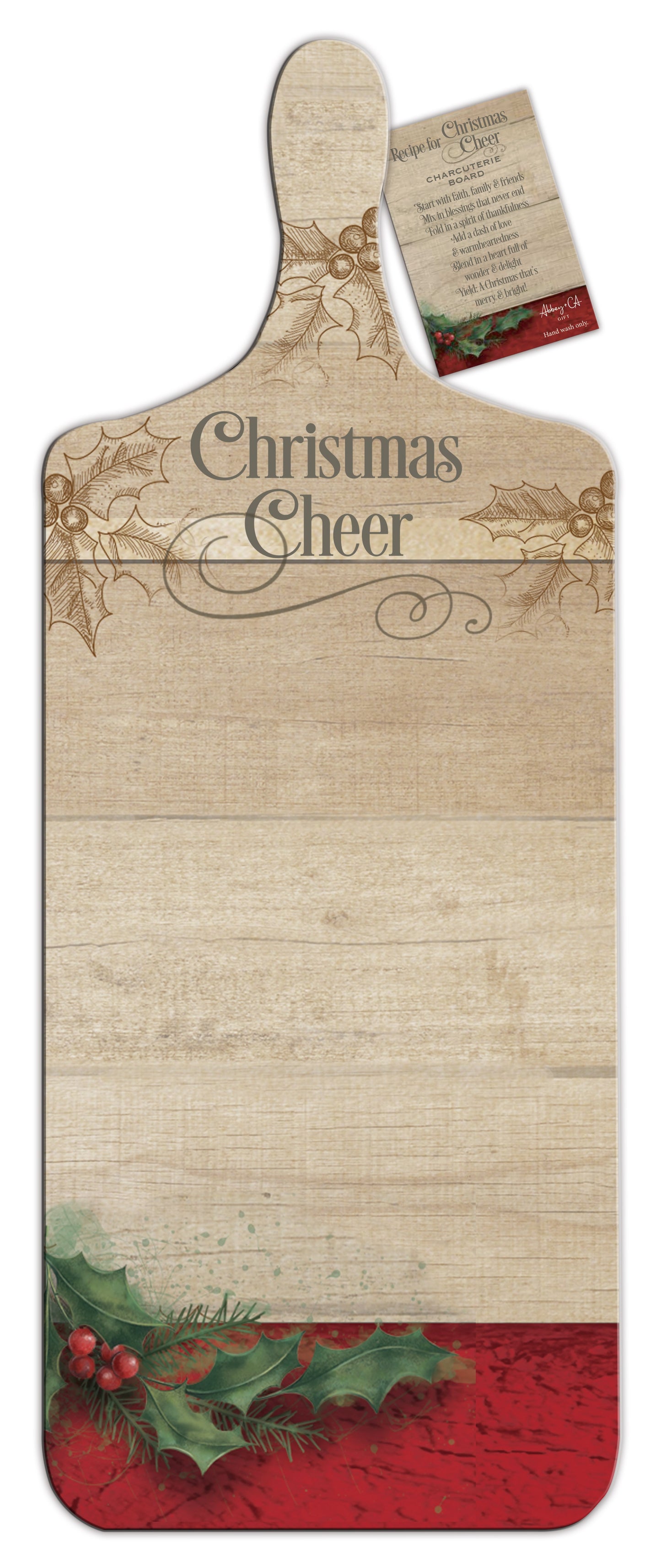 Charcuterie Board-Christmas Cheer (7" x 18")