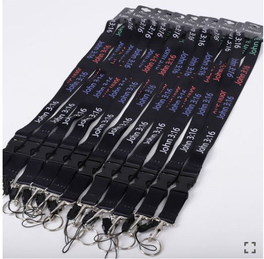 Lanyard-John 3:16-Multi-Color (Pack Of 12)