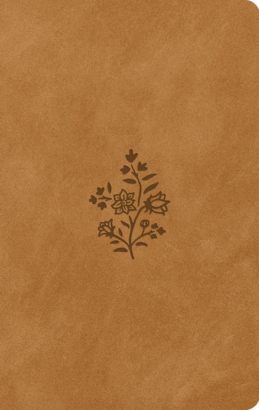 ESV Large Print Value Thinline Bible-Nubuck Caramel  Wildflower Design TruTone