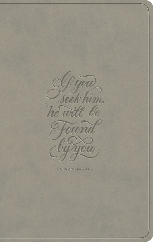 ESV Large Print Value Thinline Bible-Stone  1 Chronicles 28:9 Design TruTone