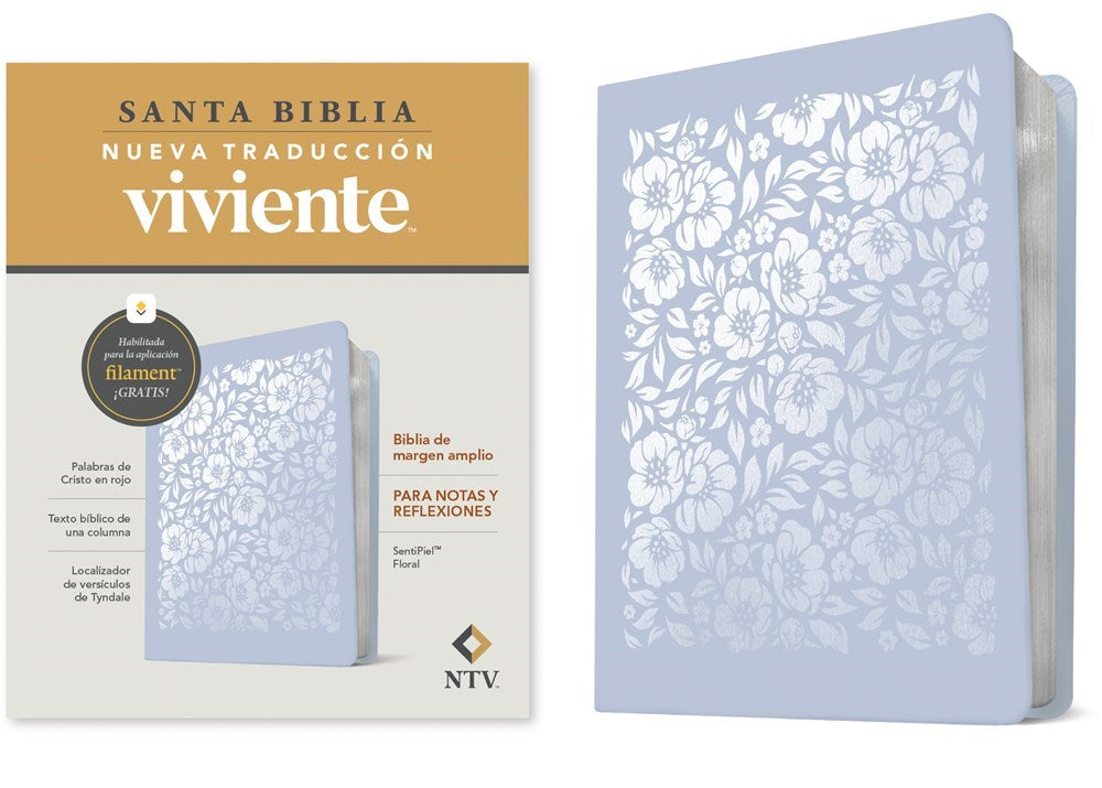 NTV Biblia de margen amplio NTV con Filament (NLT Wide Margin Bible  Filament)-Floral LeatherLike