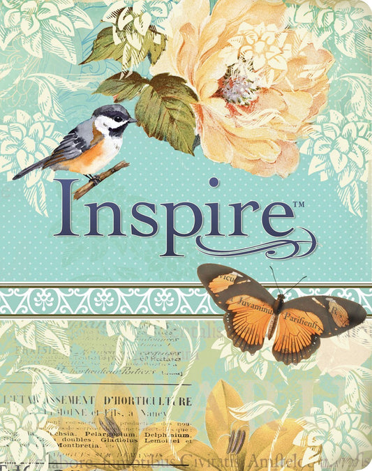 NLT Inspire Bible  Filament Enabled-Vintage Blue/Cream LeatherLike