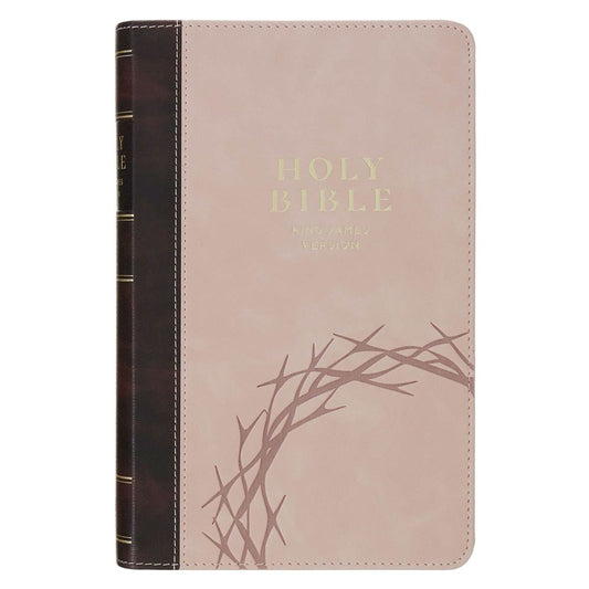 KJV Bible Giant Print-Brown Crown Of Thorns  Pink (KJV326)