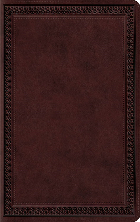 ESV Large Print Value Thinline Bible*-Mahogany  Border Design TruTone
