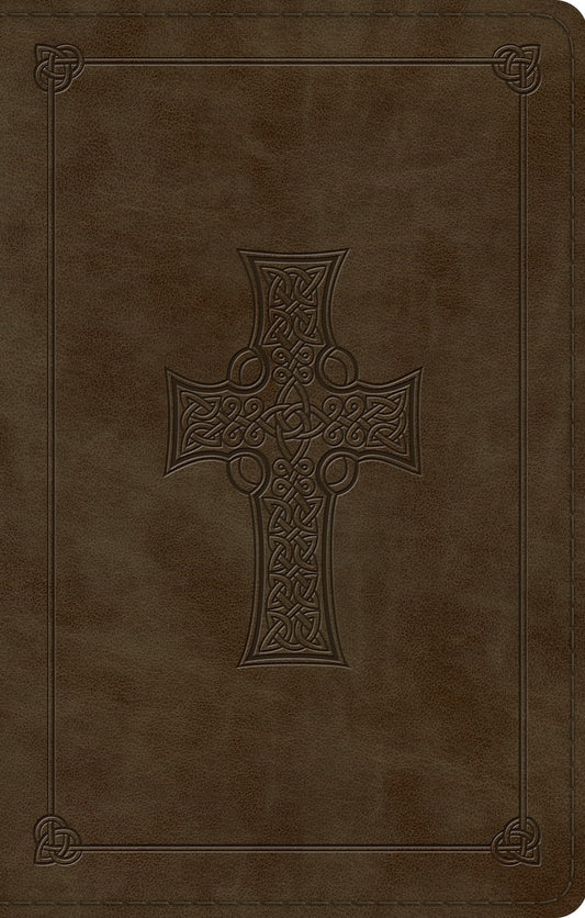 ESV Large Print Value Thinline Bible*-Olive  Celtic Cross Design TruTone