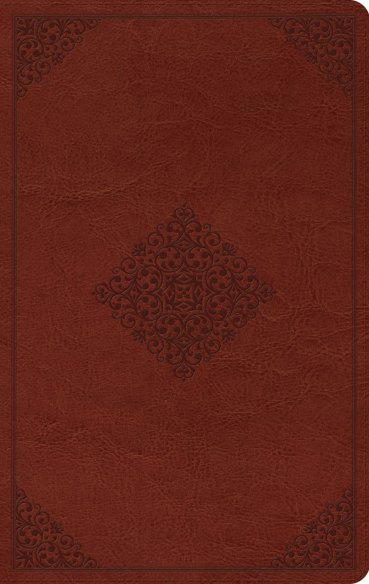 ESV Large Print Value Thinline Bible*-Tan Ornament Design TruTone