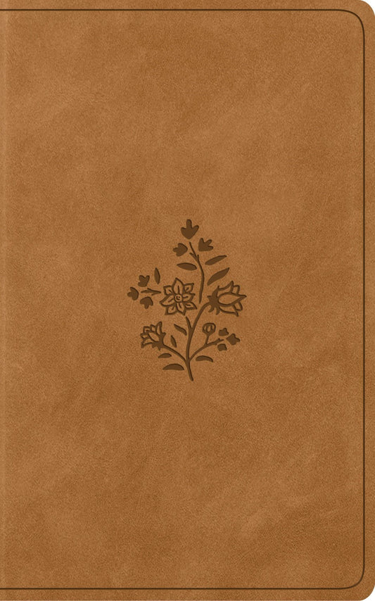 ESV Vest Pocket New Testament with Psalms and Proverbs (RL)*-Nubuck Caramel  Wildflower Design TruTone