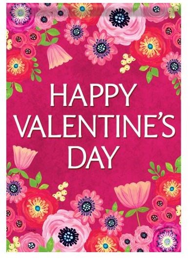 Flag-Garden-Dura Soft-Valentine's Day Floral (12.5" x 18")