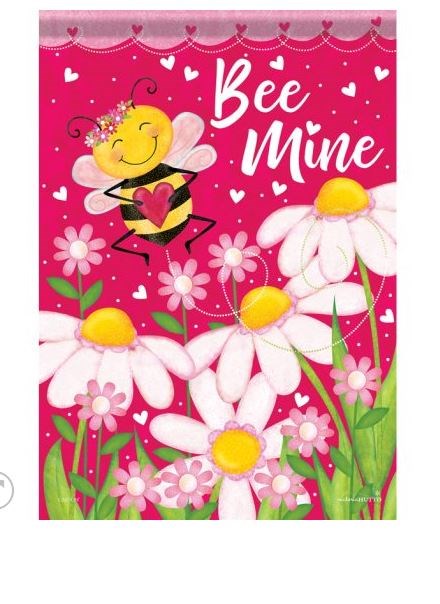 Flag-Garden-Dura Soft-Bee Mine Valentine (12.5" x 18")