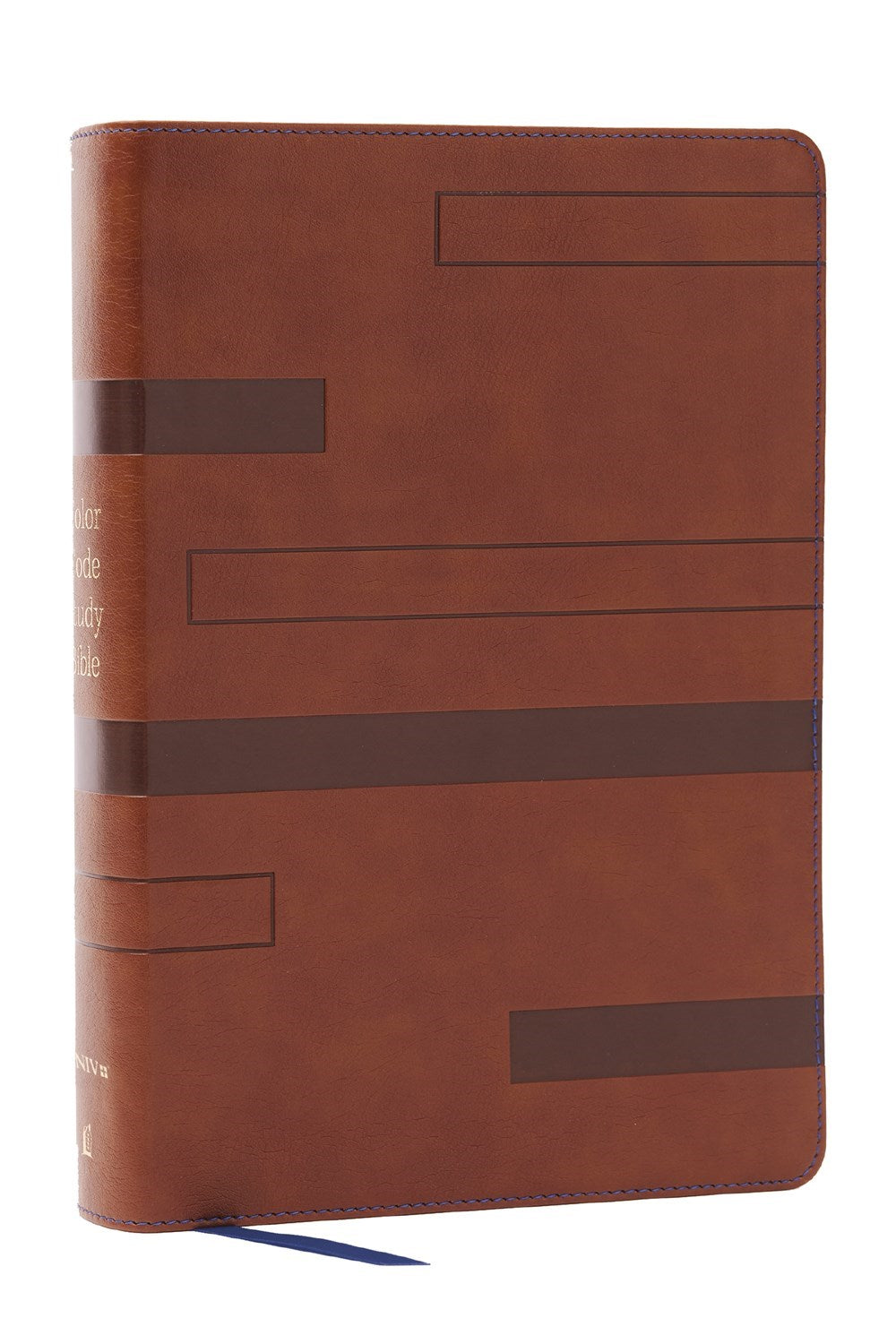 NIV Color Code Study Bible (Comfort Print)-Brown Leathersoft