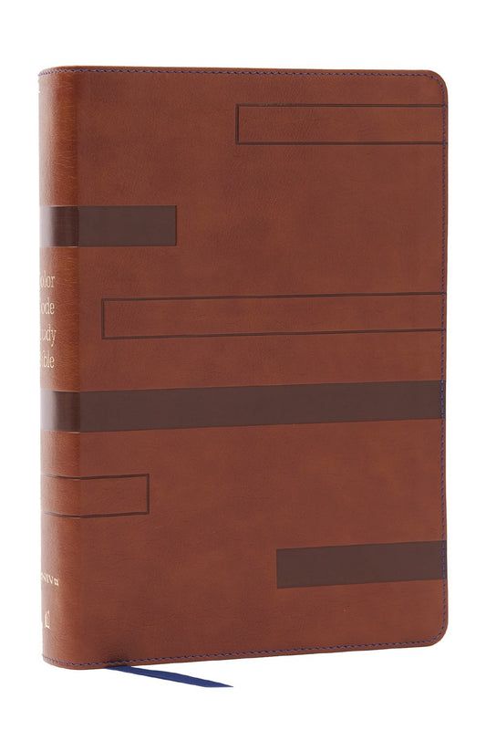 NIV Color Code Study Bible (Comfort Print)-Brown Leathersoft Indexed