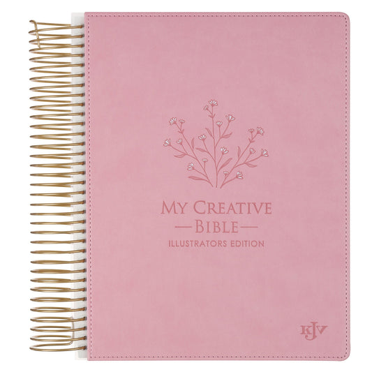 KJV My Creative Bible: Illustrators Edition-Pink Faux Leather Spiral Bound (#KJV324)