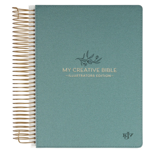 KJV My Creative Bible: Illustrators Edition-Green Spiral-Bound Hardcover Linen (KJV323)