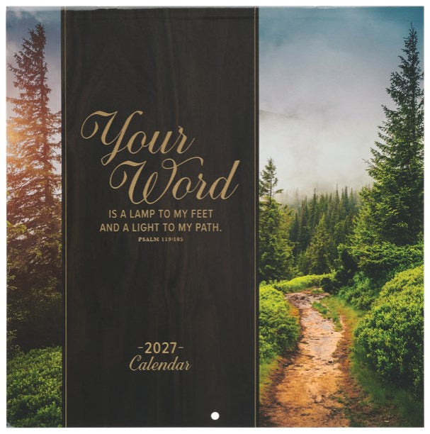 2027 Large Wall Calendar-Your Word Is a Lamp To My Feet Ps.119:105