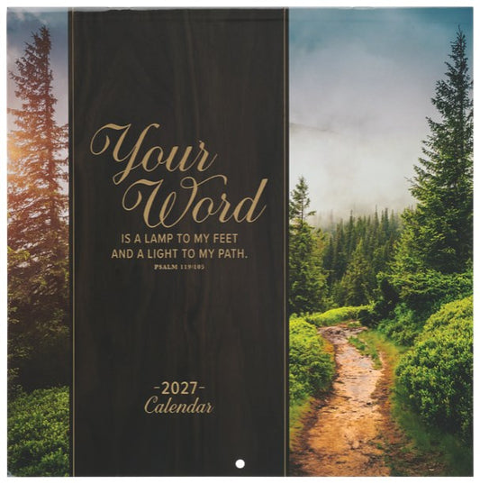2027 Large Wall Calendar-Your Word Is a Lamp To My Feet Ps.119:105
